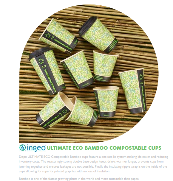 Ultimate ECO Bamboo Compostable Cups - 12OZ - Case 500