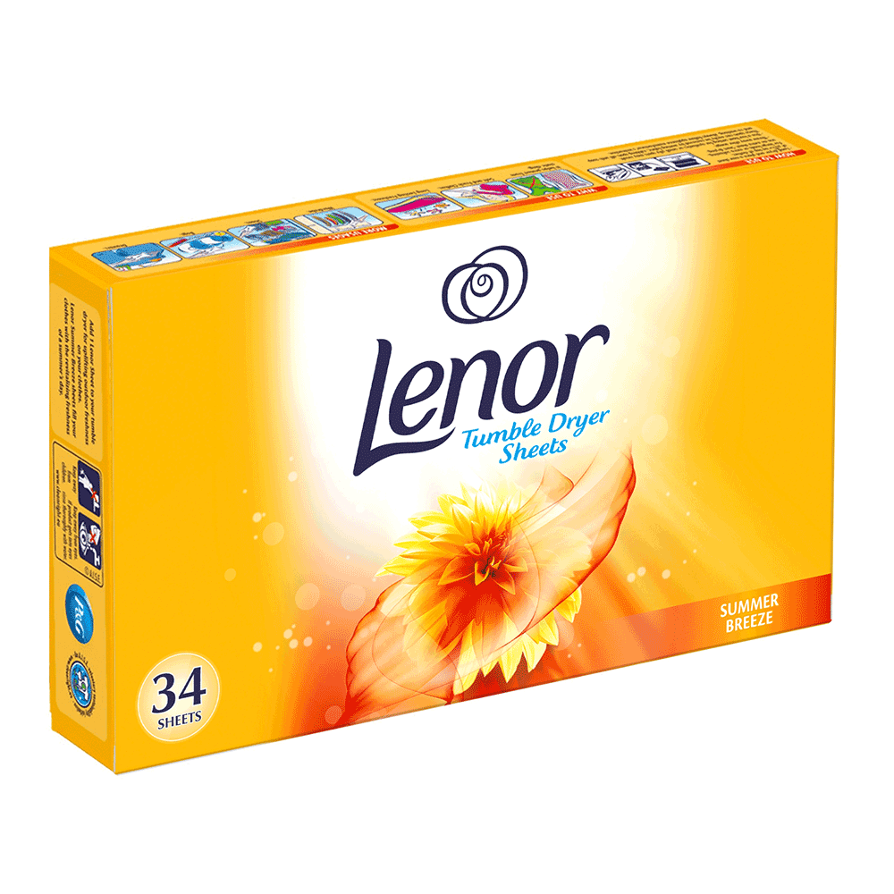 Lenor Tumble Dryer Sheets (Summer Breeze)  - Pack of 34