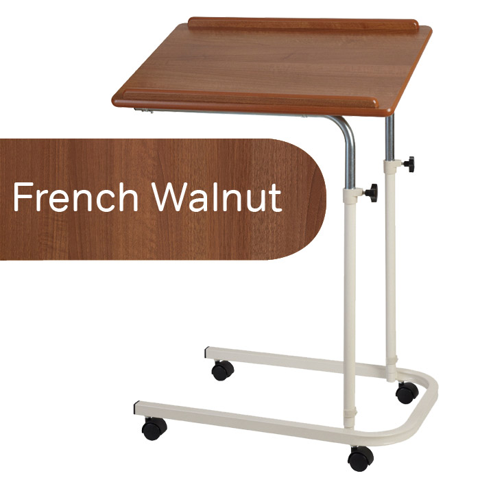 French Walnut Overbed Table with Castors