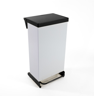 Bin F/R - 65ltr Foot operated-Fully Enclosed-Black-Each