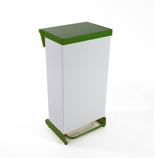 Bin F/R - 65ltr Foot operated-Fully Enclosed-Green-Each