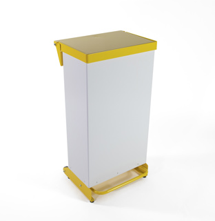 Bin F/R - 65ltr Foot operated-Fully Enclosed-Yellow-Each