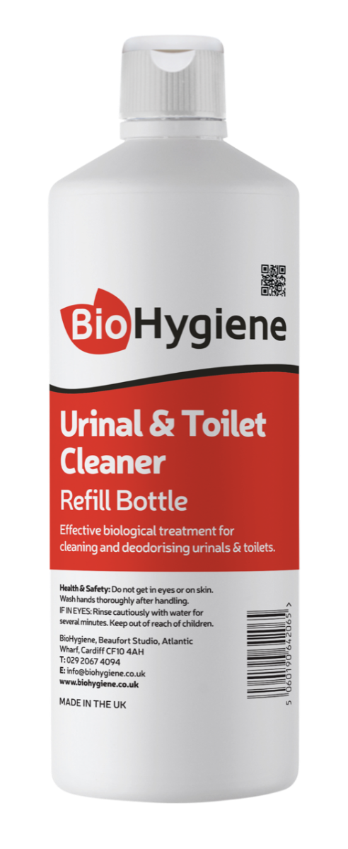 BioHygiene Screen Printed Urinal & Toilet Refill Bottle 1L - Each
