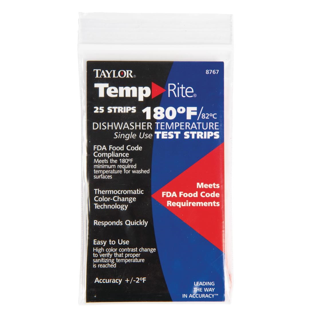 Dishwasher Temp Test Strip - Pack 25