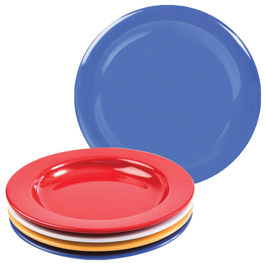 Blue Melamine Dinner Plate with Steep Side - 23cm
