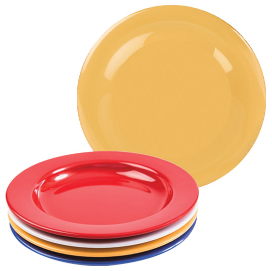 Yellow Melamine Dinner Plate with Steep Side - 23cm