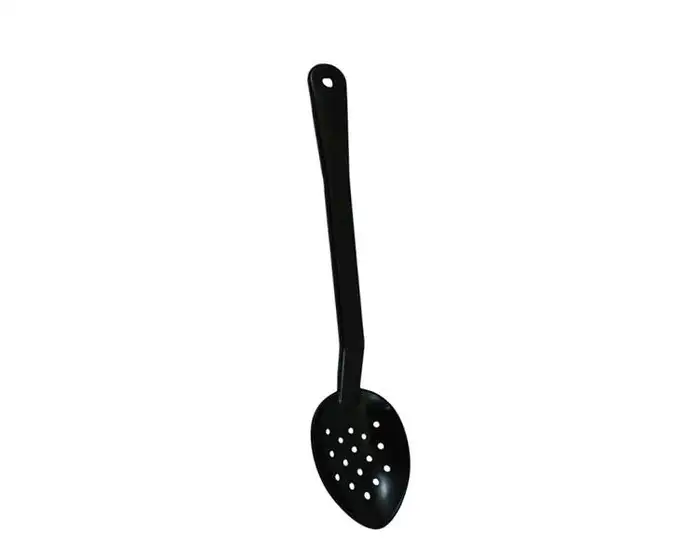Polycarbonate Black Perforated Serving Spoon 33cm - Each