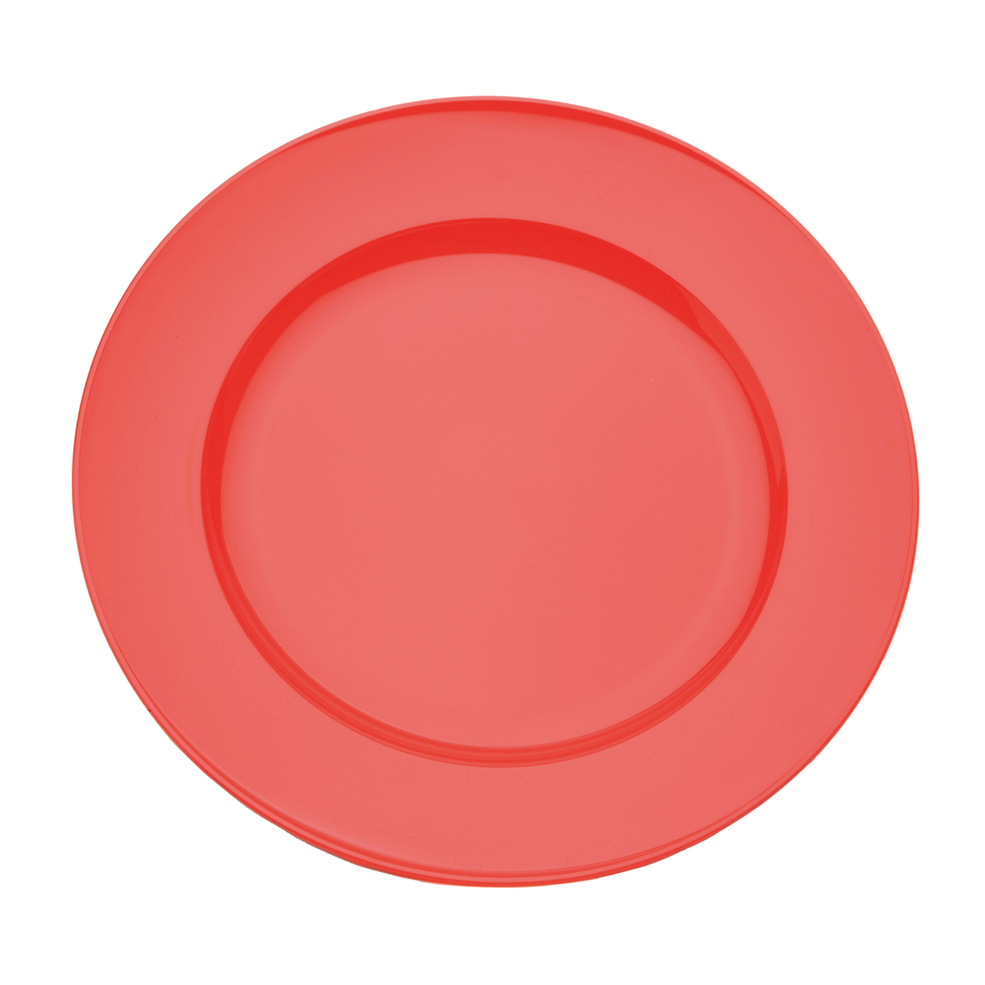 Polycarbonate Dinner Plate Wide Rim (24cm) - RED - EACH