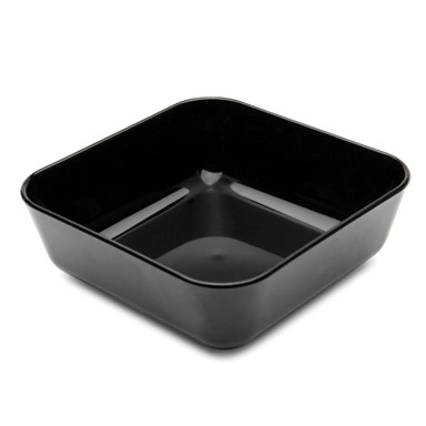 Polycarbonate Square Snack Dish - Black