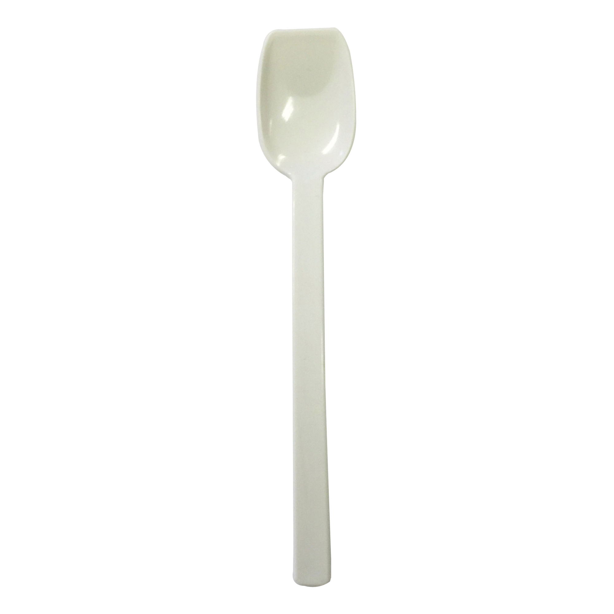 Flat Edge Polycarbonate Spoon (Narrow) WHITE - EACH