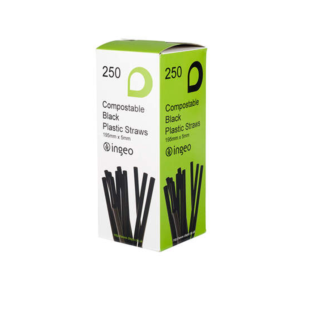 Compostable Black PLA Drinking Straws