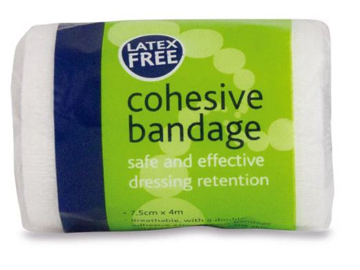 Latex Free Cohesive Bandage (7.5cm x 4m) - Each