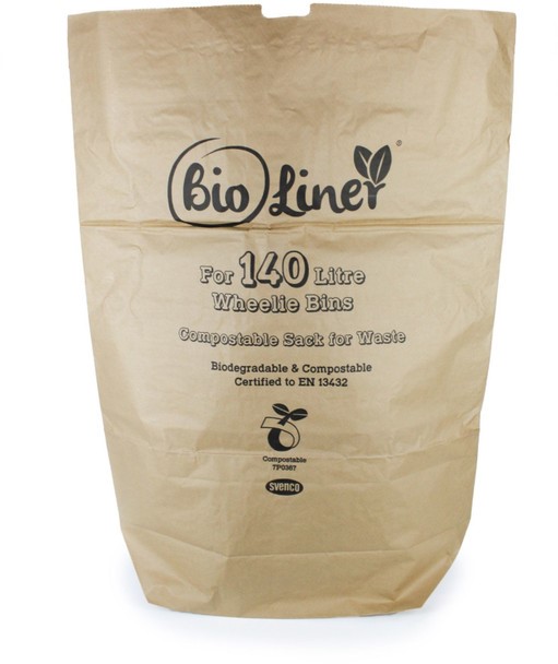 Bioliner Compostable Paper Bin Liner (140L) - Pack of 50