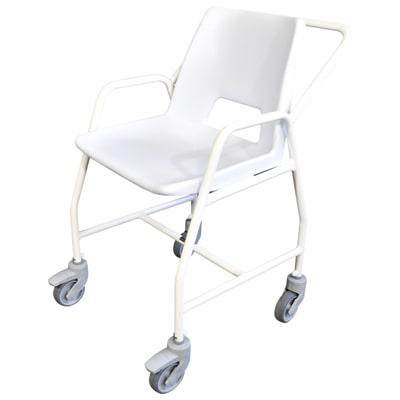 Adjustable Height Mobile Shower Chair With With Castors & 4 Brakes - Each