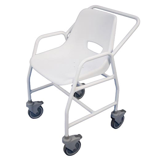 Mobile Shower Chair With Fixed Arms