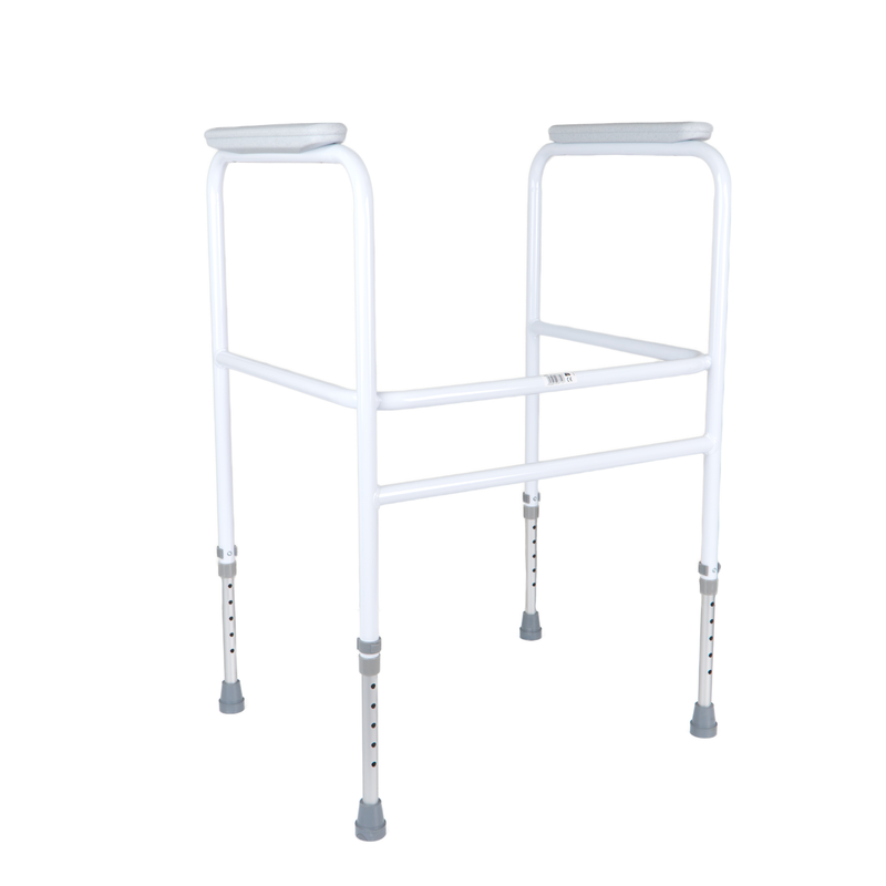 White Toilet Aid Frame - Non Slip Rubber Tip