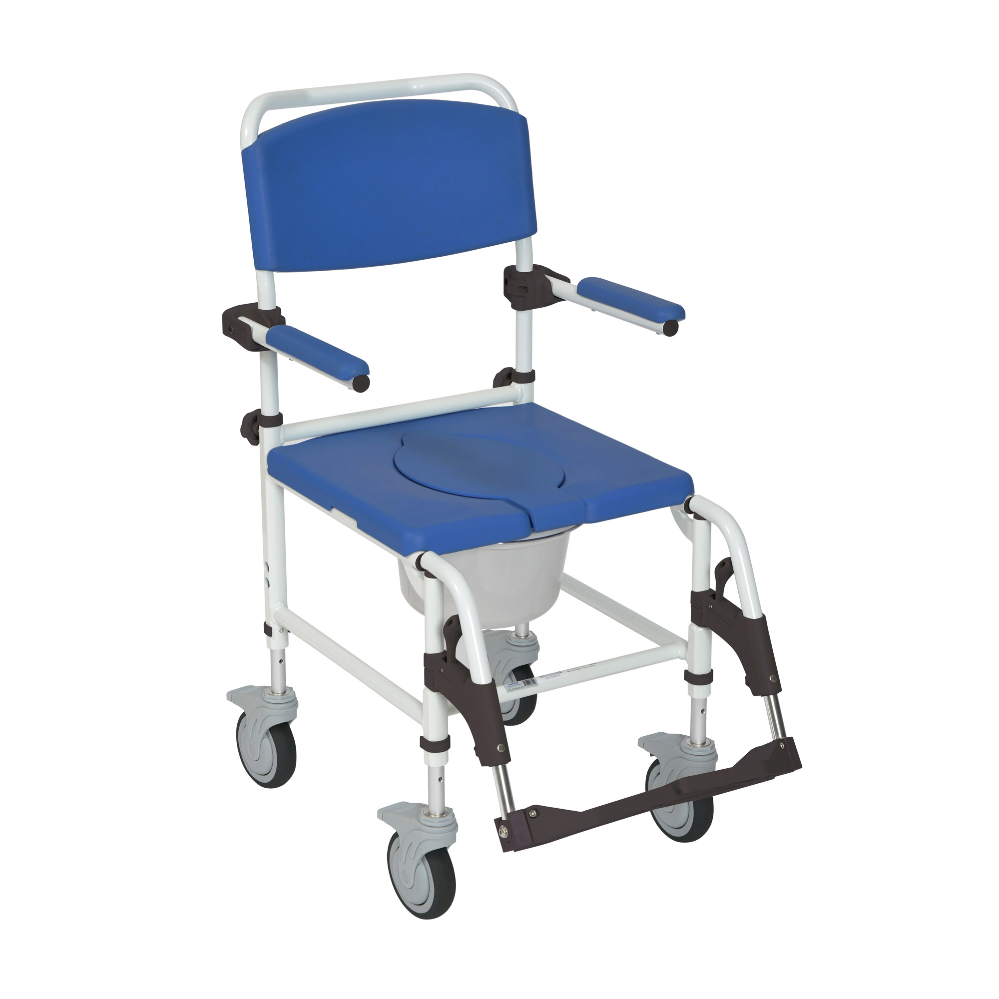 Heavy Duty Aluminium Shower/Commode Chair 4 Brake Castors - Height Adjustable - EACH