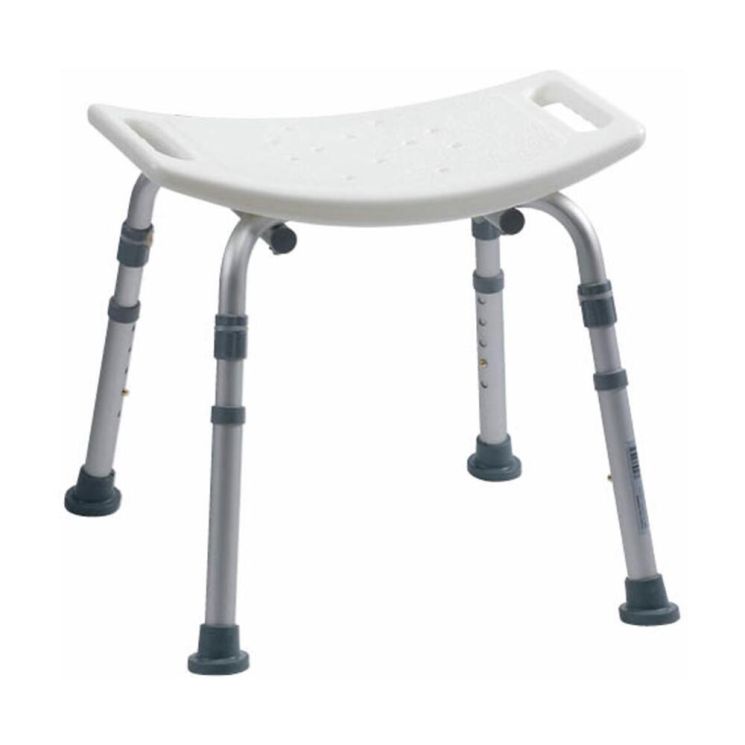 Deluxe Aluminium Shower Stool W/O Black - Each