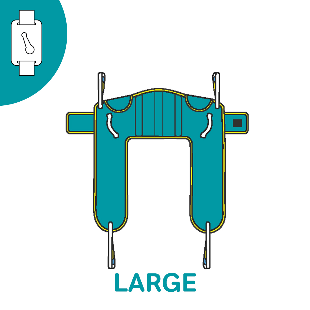 Toileting Sling - Keyhole Clip Fitting - Large