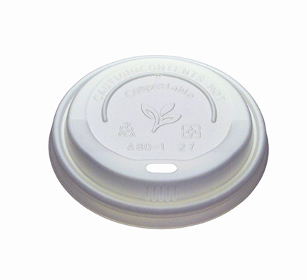 White CPLA Domed Lid / 8Oz - Case 1000