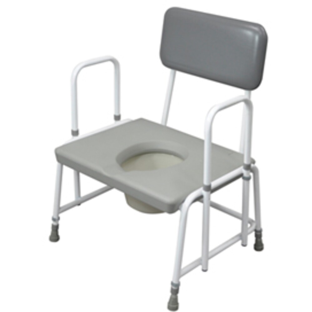 Bariatric Commode Adjustable Height & Detachable Arms - Each