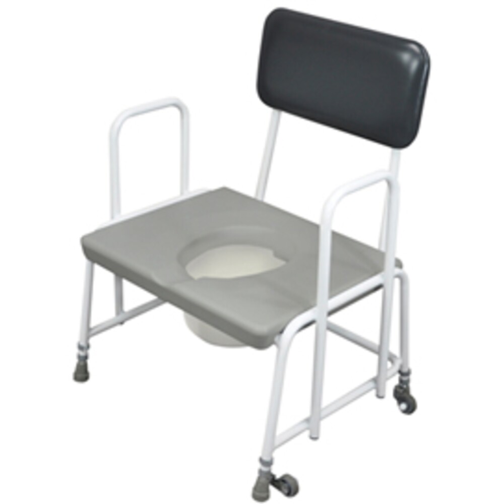 Bariatric Commode Adjustable Height Fixed Arms - Each
