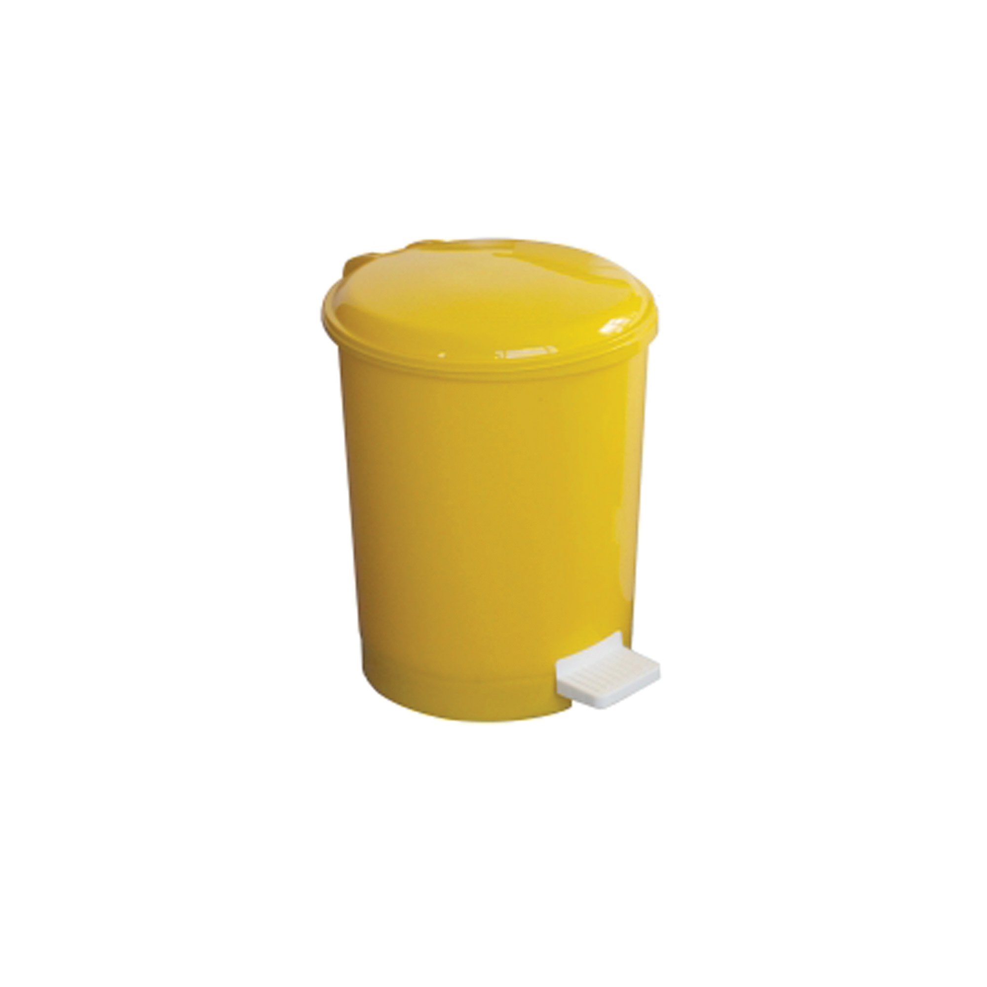 12L Yellow Clinical Waste Plastic Pedal Bin - EACH