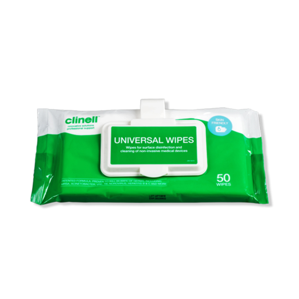 Clinell Universal Sanitising Wipes (Clip Pack) - Pack 50