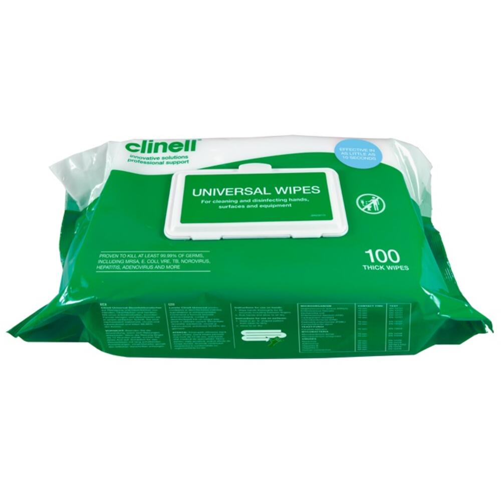 Clinell Universal Surface Wipes  - Pack 100