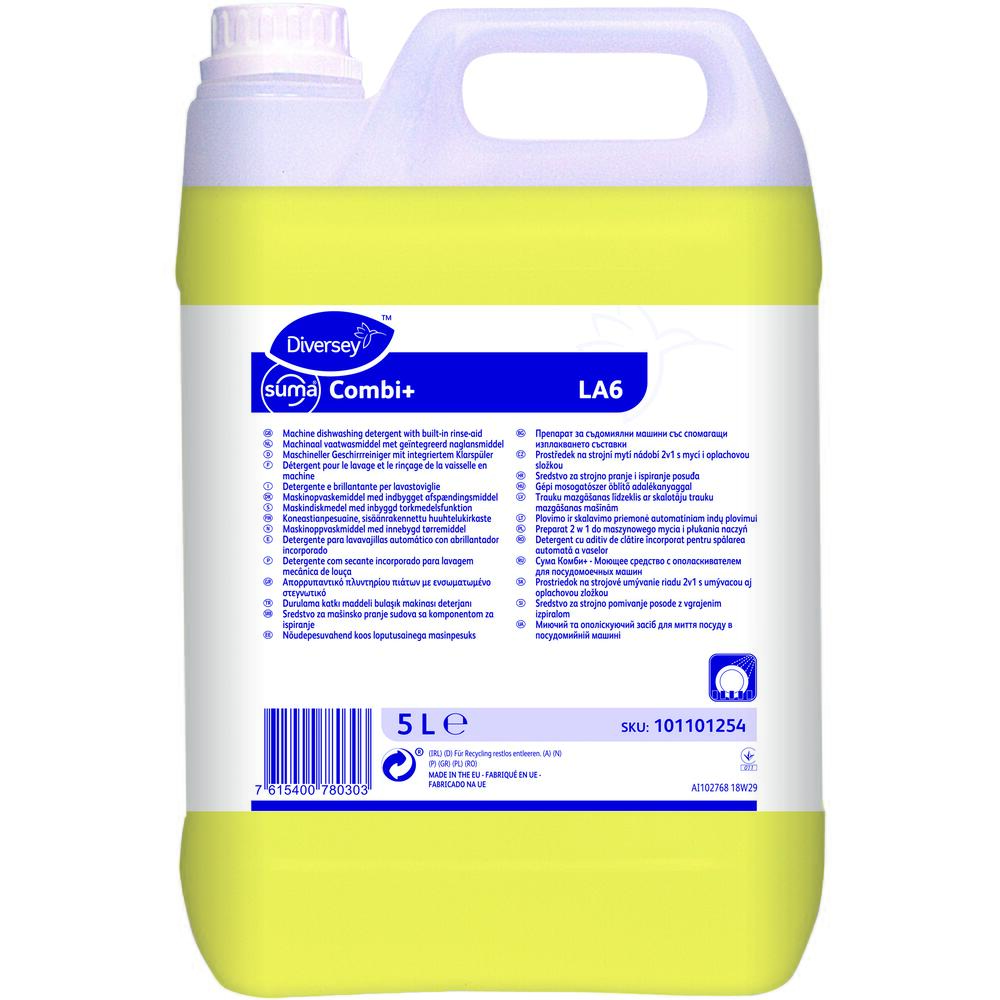 Suma Combi LA6+ - 2 in1 Detergent & Rinse Aid - 5 Litre - Case