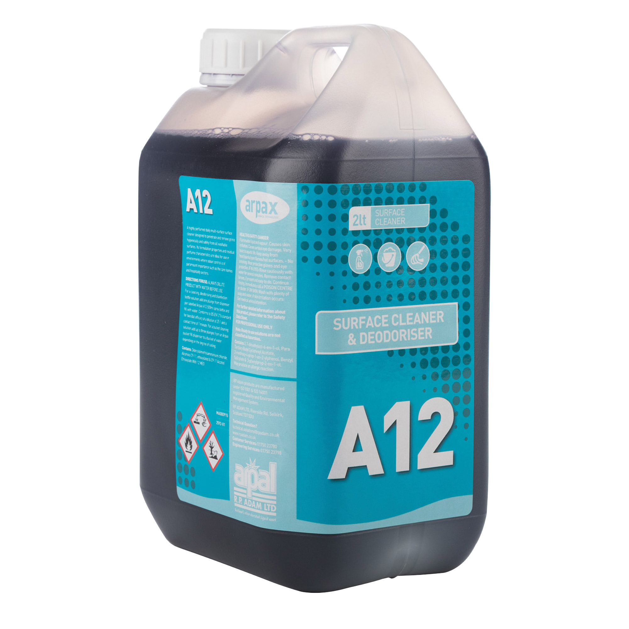 A12 Hard Surface Cleaner & Deordoriser 2L - Each