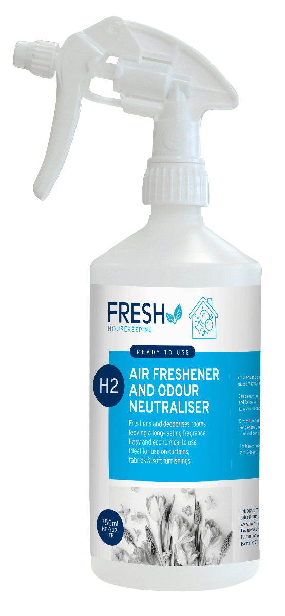 Trigger Bottle & Label for H2 Fresh Super Concentrated Air Freshener and Odour Neutraliser