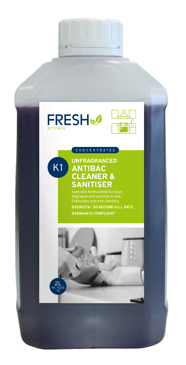 K1 Fresh Super Concentrated Unperfumed Antibac Cleaner and Sanitiser - 2Ltr