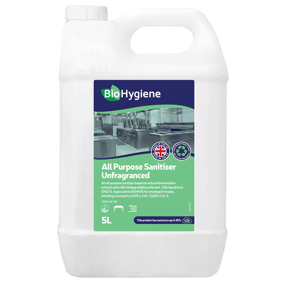 BioHygiene All Purpose Sanitiser Conc UNFRAGRANCED 5L - Each