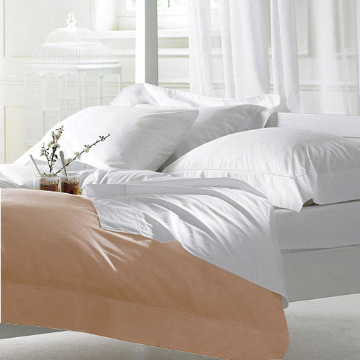 Peach Polycotton Single Fitted Sheet