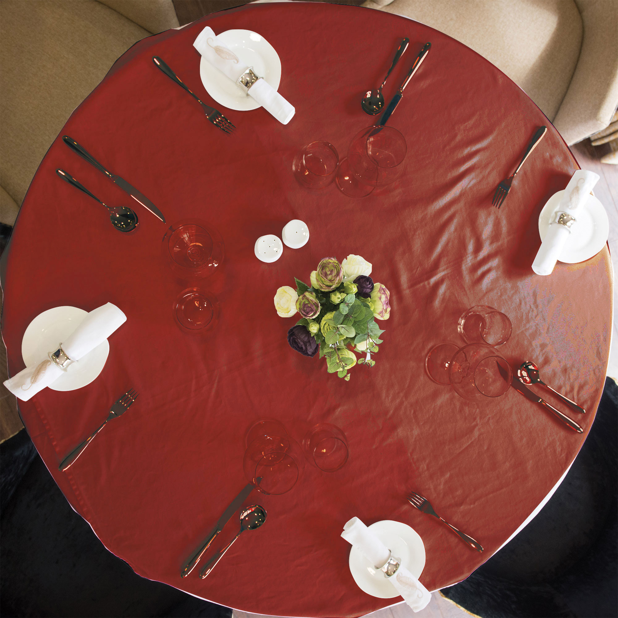 Burgundy Round Table Cloth 137cm