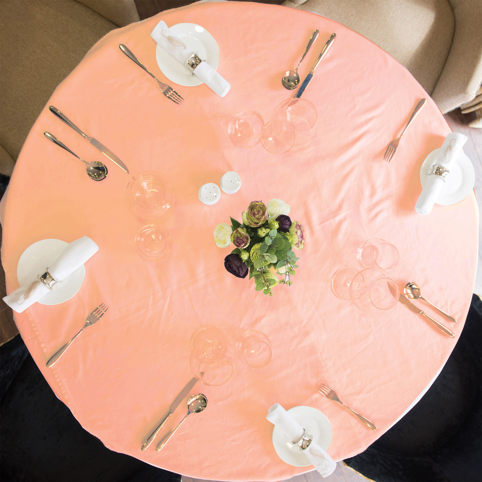 Dusky Pink Round Table Cloth 137cm
