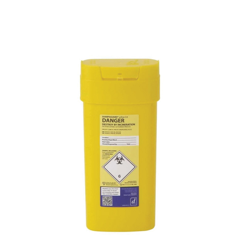 Sharps Container - Yellow - 0.6Ltr