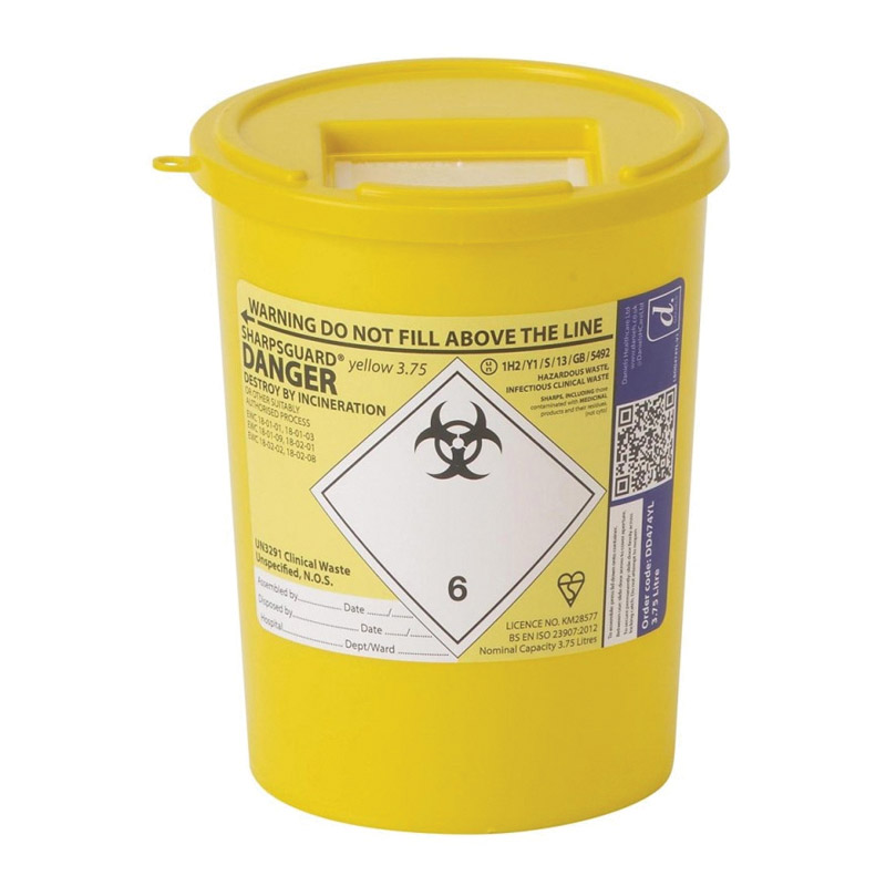 Sharps Container - Yellow - 3.75Ltr