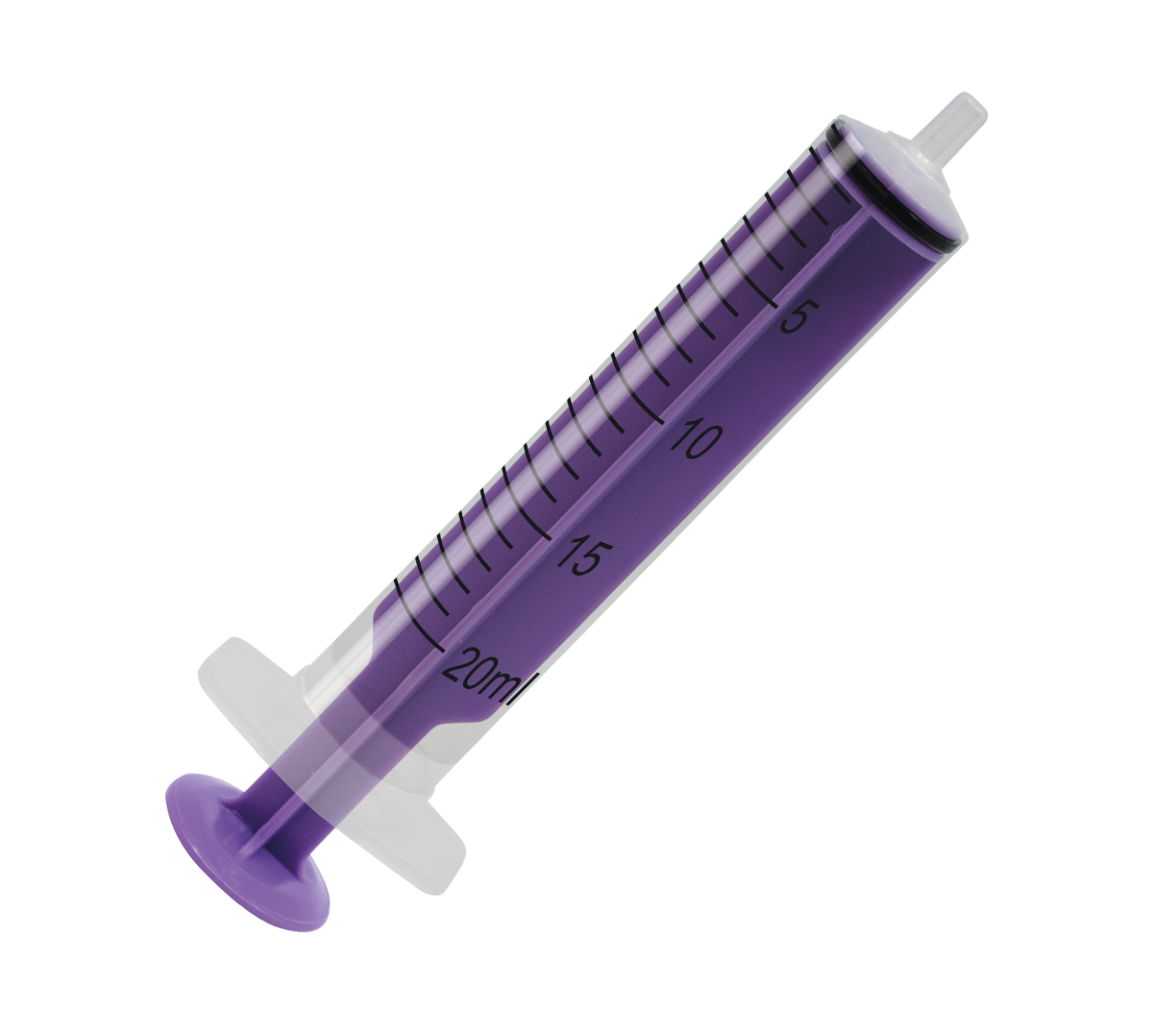 Oral Tip Syringe 20ml - Purple Plunger - Individually Wrapped - Pack 50