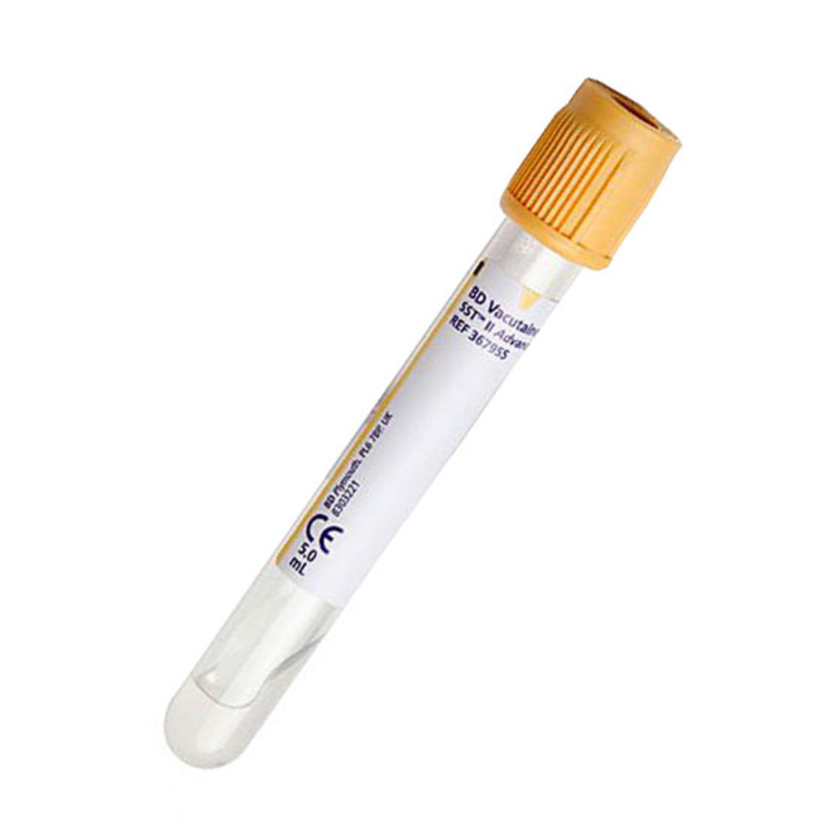 Bd Vacutainer Tube Serum Plastic 5Ml Gold With Gel SST11 13-100MM