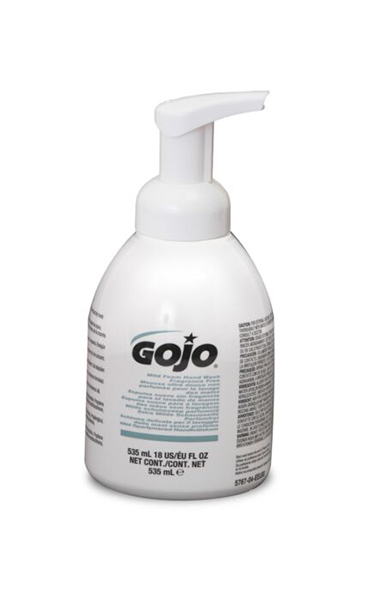 GOJO Mild Foam Handwash Fragrance Free, 535ml Pump Bottle - Case 4