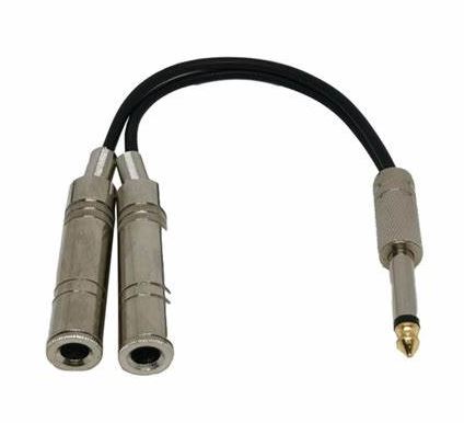 Mono Cable Splitter ( Comprising of 1 x 1/4 Mono Jack Plug  To 2 x 1/4 Mono Jack Socket )