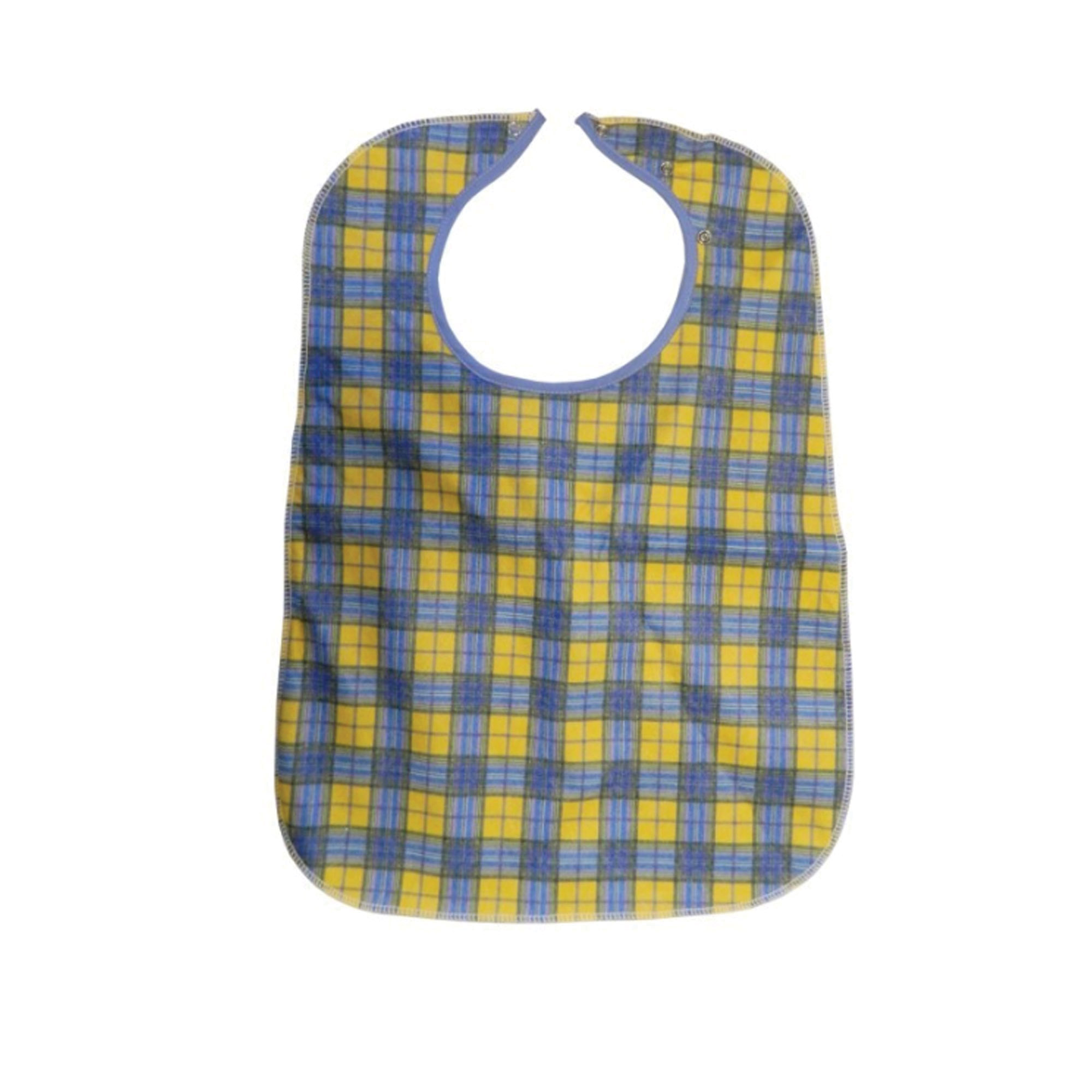 PrimaCare Yellow & Blue Check Clothing Protector / Adult Bib - 45 x 60cm