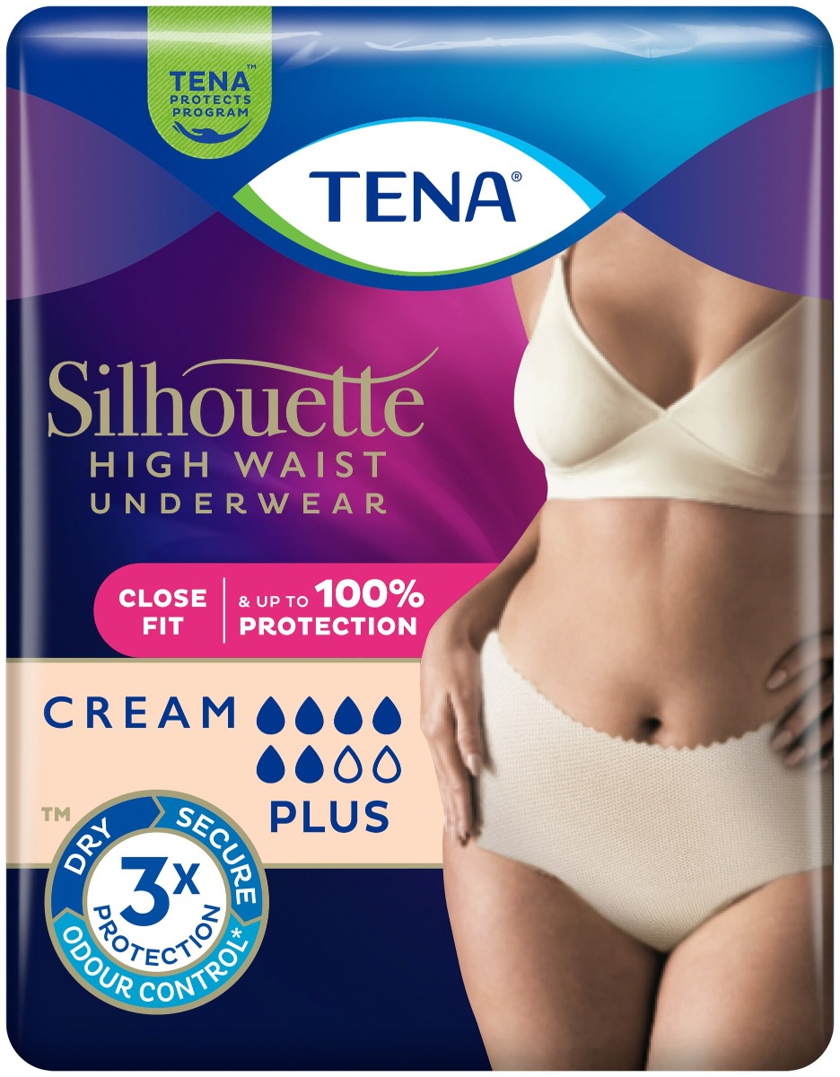 TENA Lady Pants Silhouette Plus Large Cream (High Waist) - Pack 8