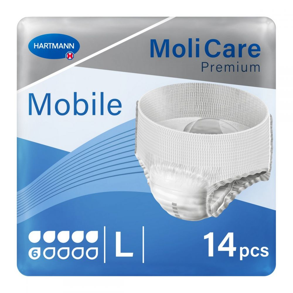 MoliCare Premium Mobile Pull-Up Pants - Large 6D - Pack of 14