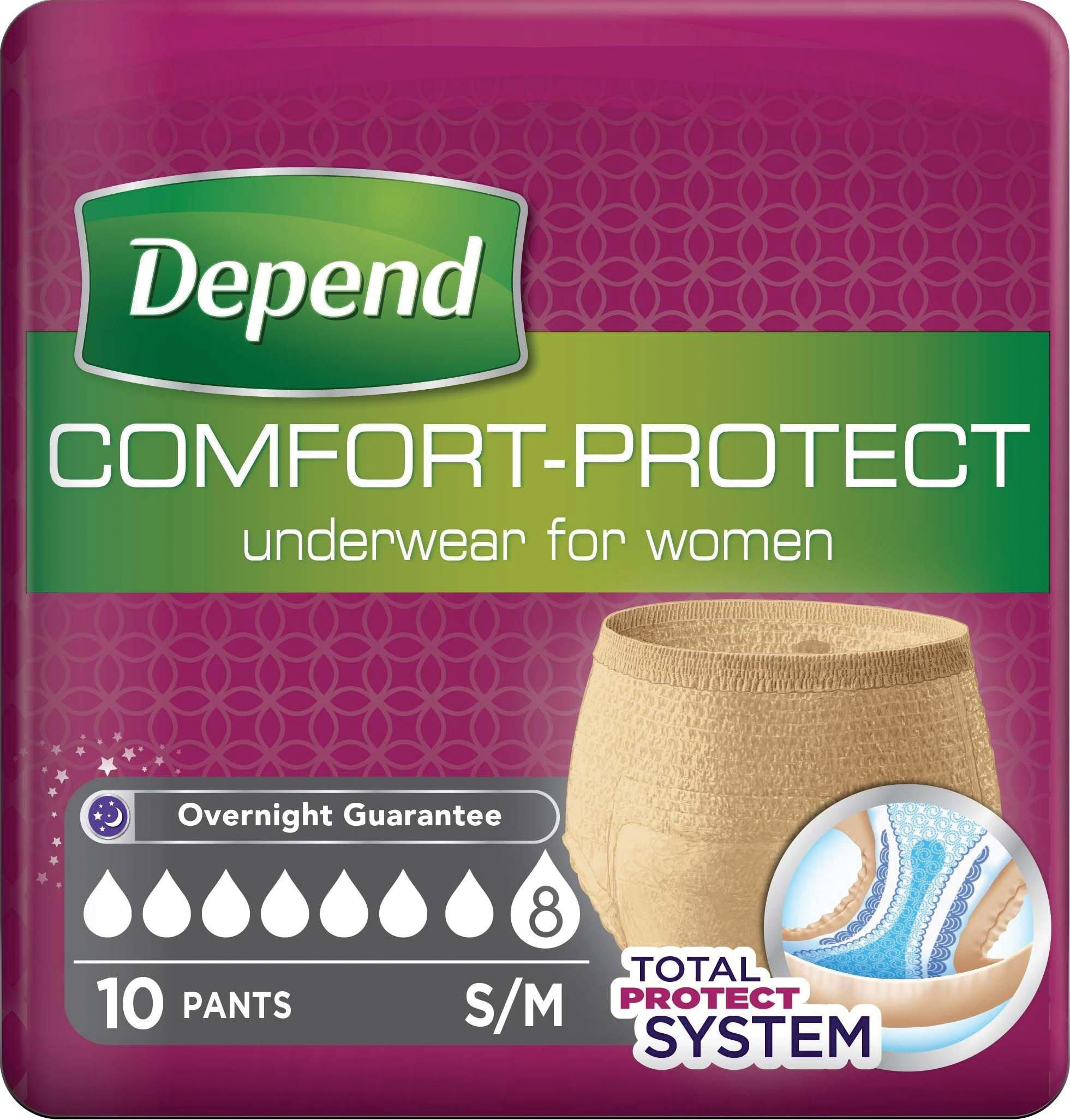 Depend Comfort Protect Pants - Female Small/Medium - 10 Pack
