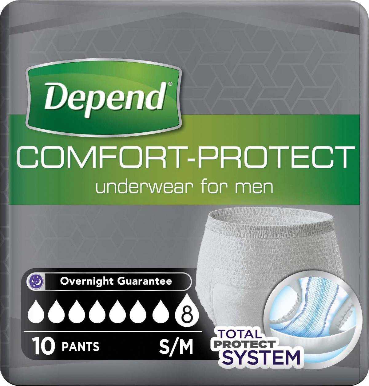 Depend Comfort Protect Pants - Male Small/Medium - 10 Pack