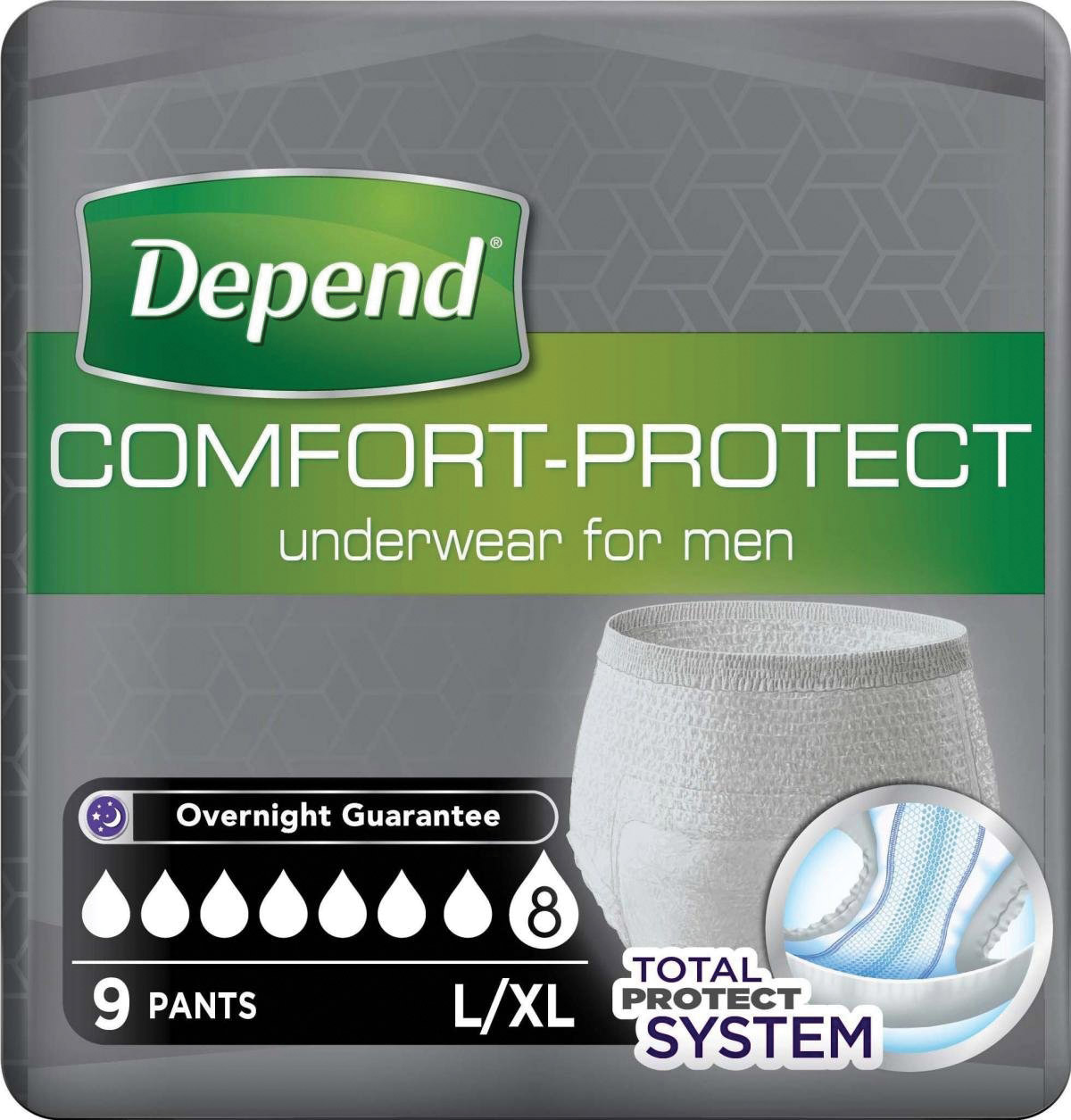 Depend Comfort Protect Pants - Male Large/Extra Large - 9 Pack
