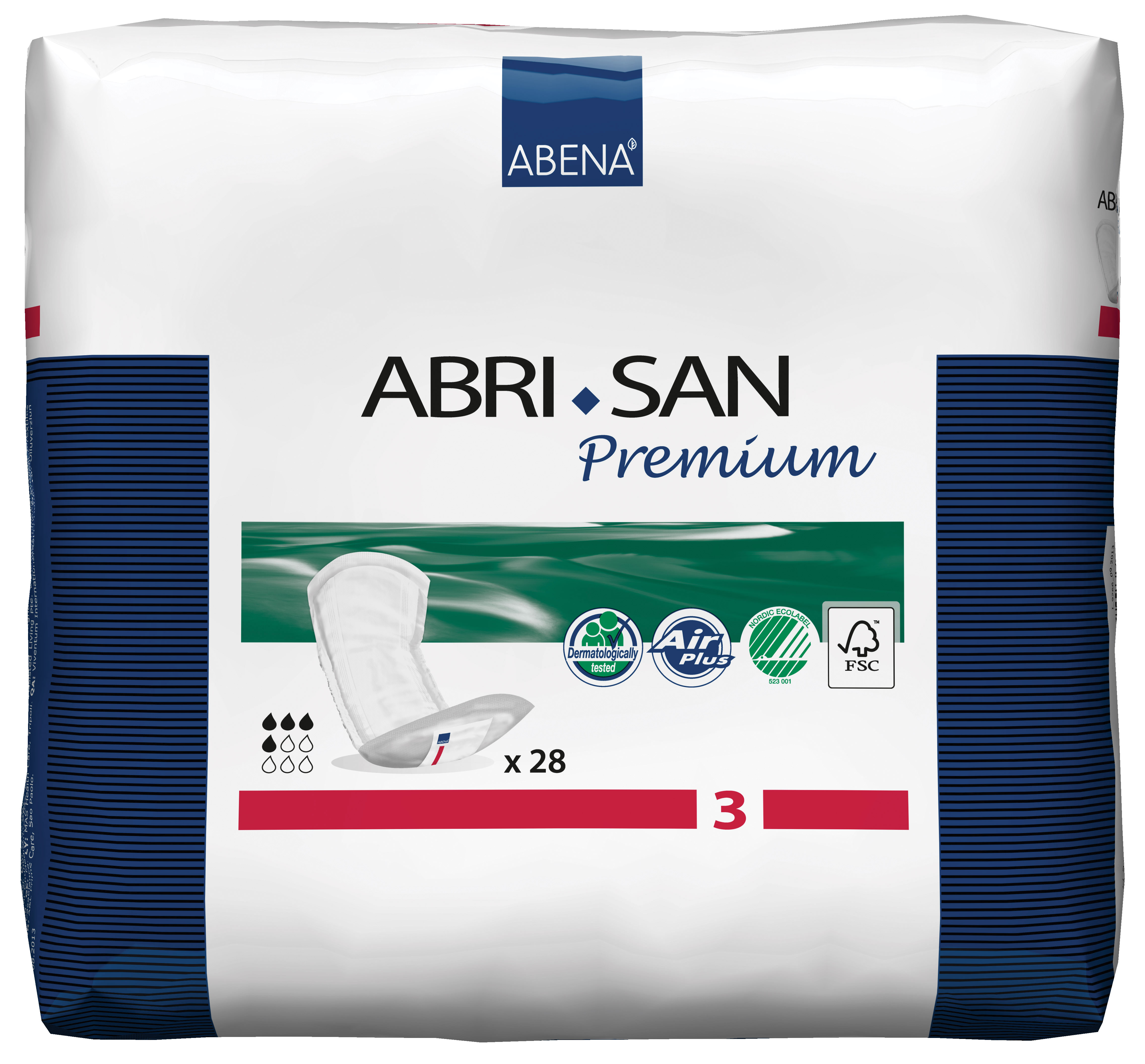 Abri-San Premium Air Plus Mini No.3 Shaped Pad - Pack 28